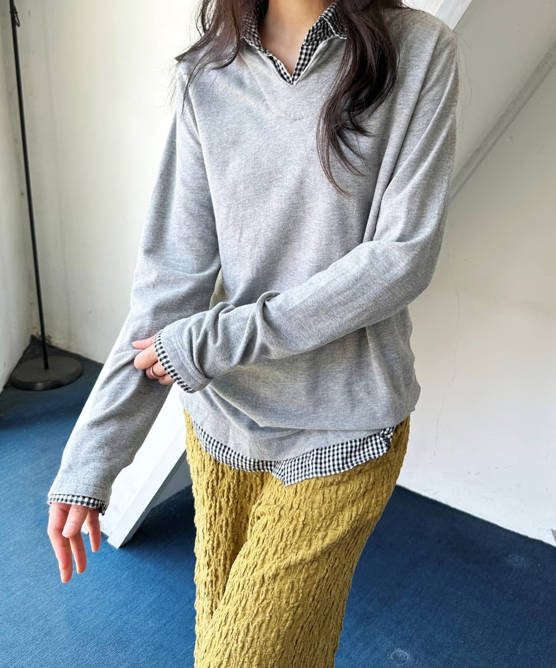 Design fake layered L/S top 상품이미지7