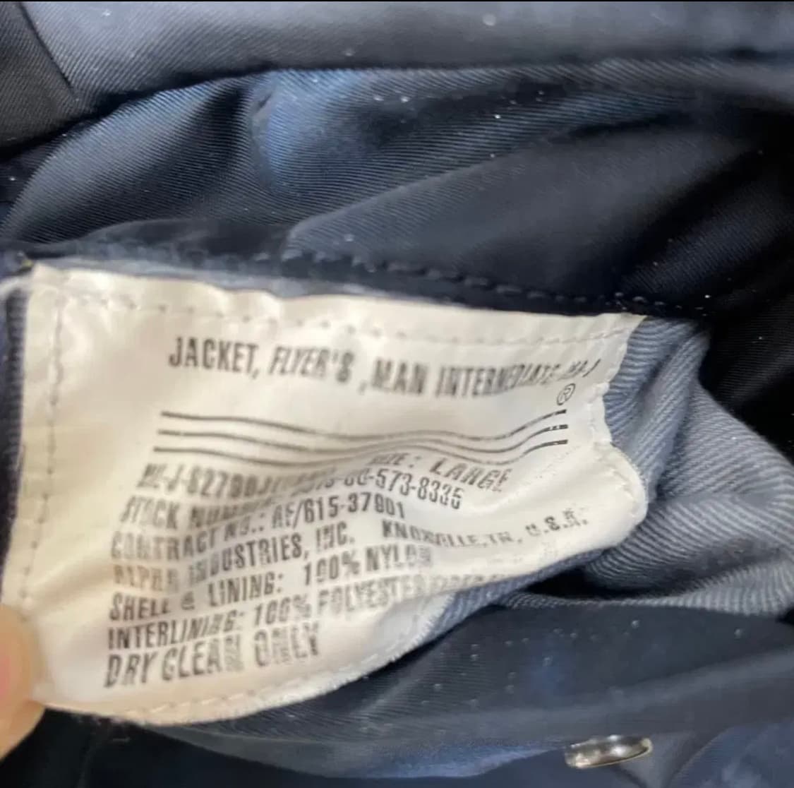 알파인더스트리 ma-1 네이비 L사이즈 상품이미지5