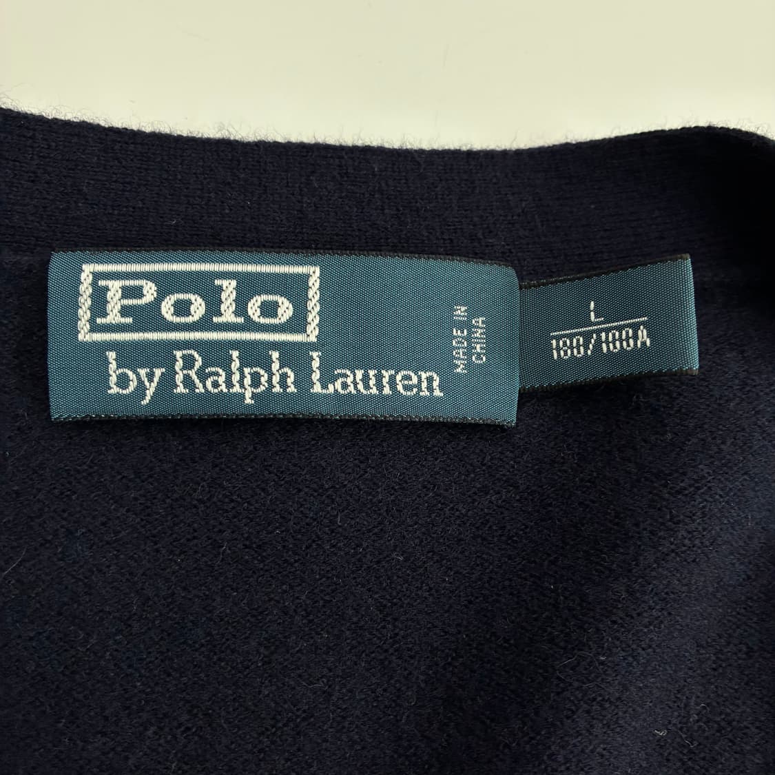 Polo  폴로 랄프로렌 자수 메리노울 엘보 스웨이드 다크네이비 가디건 상품이미지4