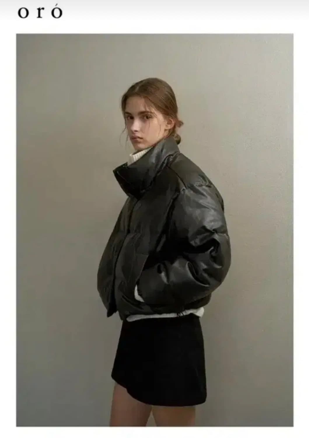 오로 워싱레더 덕다운 숏패딩 S 상품이미지1