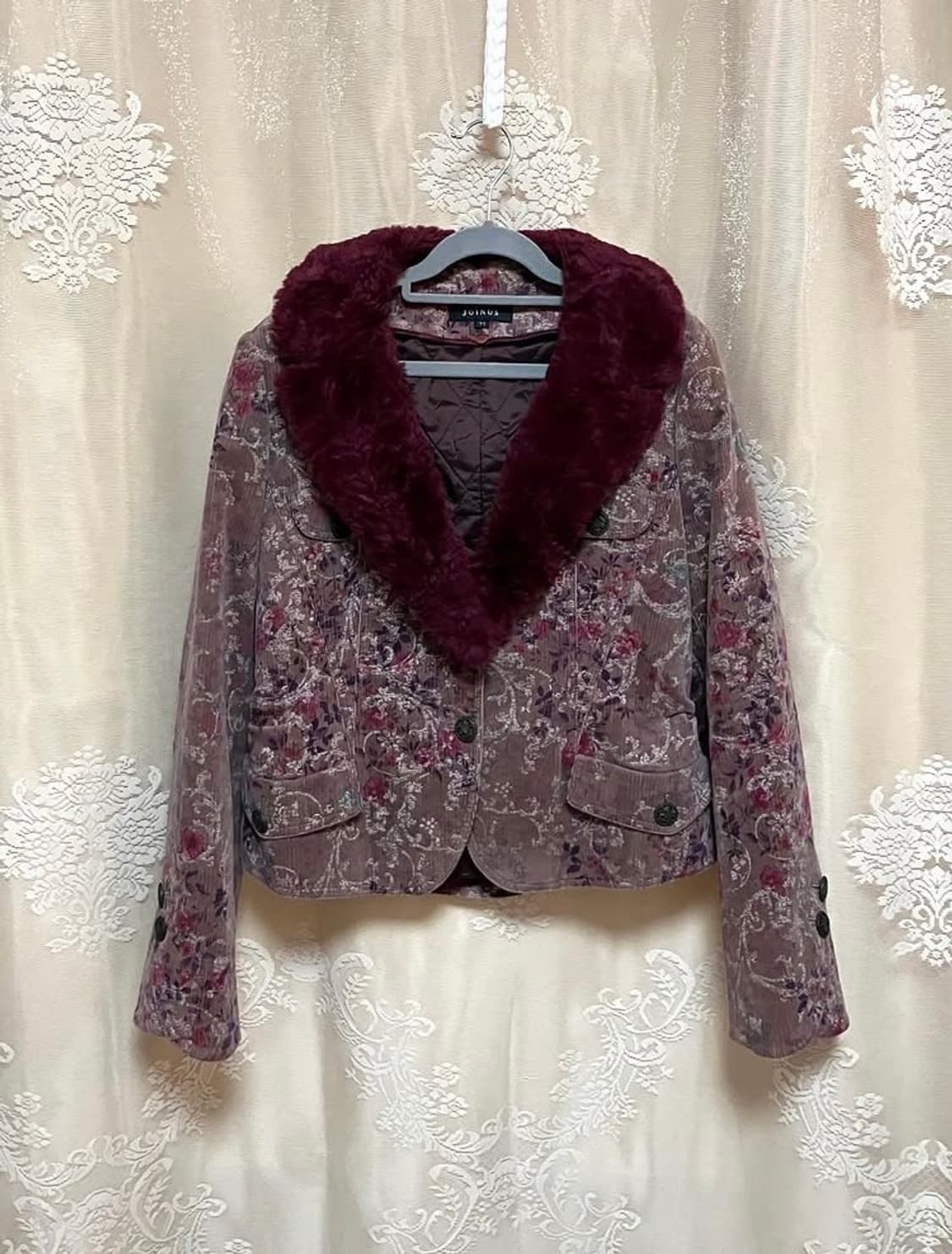 빈티지 플라워 퍼 자켓 상품이미지1