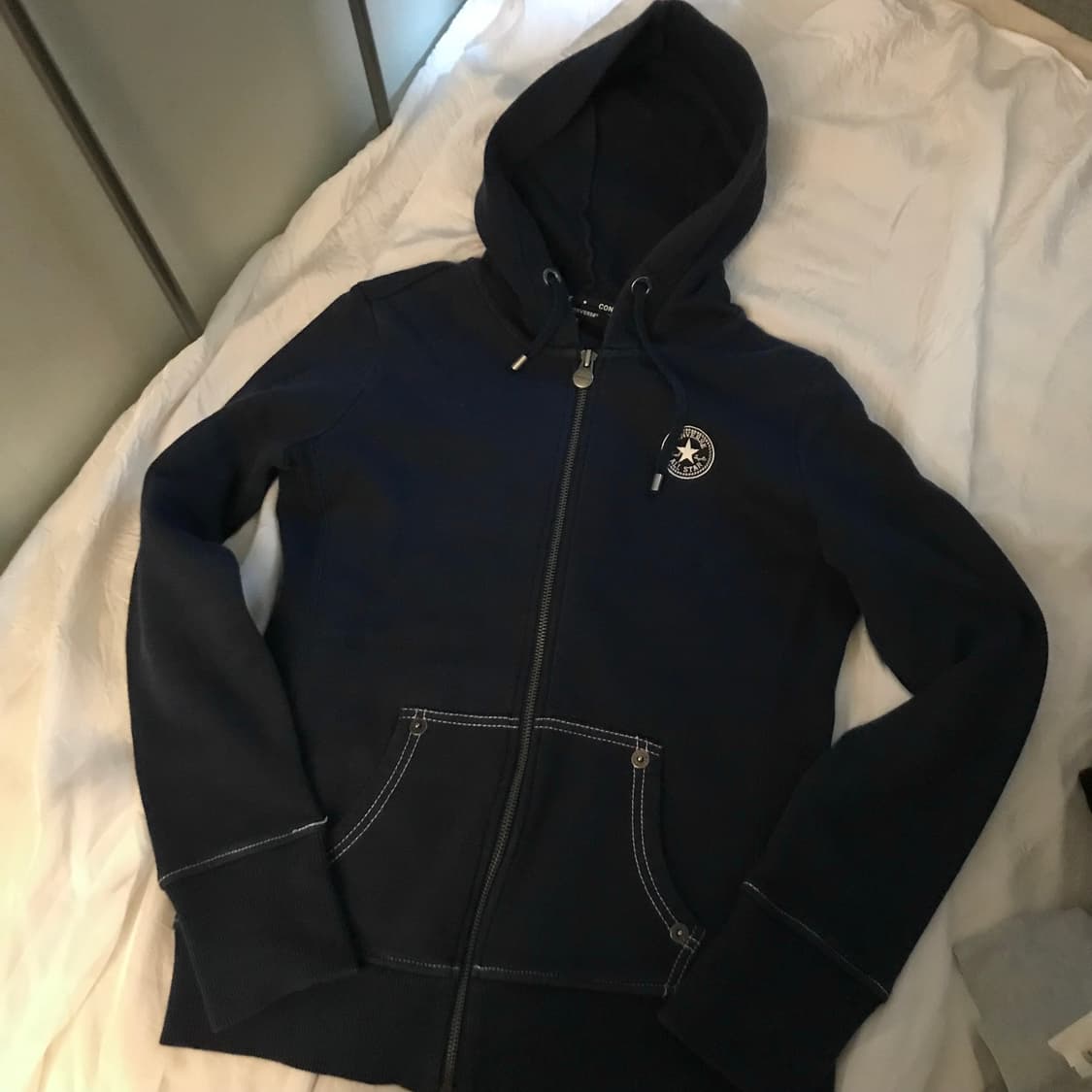 Converse 컨버스 백프린팅 슬림핏 기모 후드집업 상품이미지4