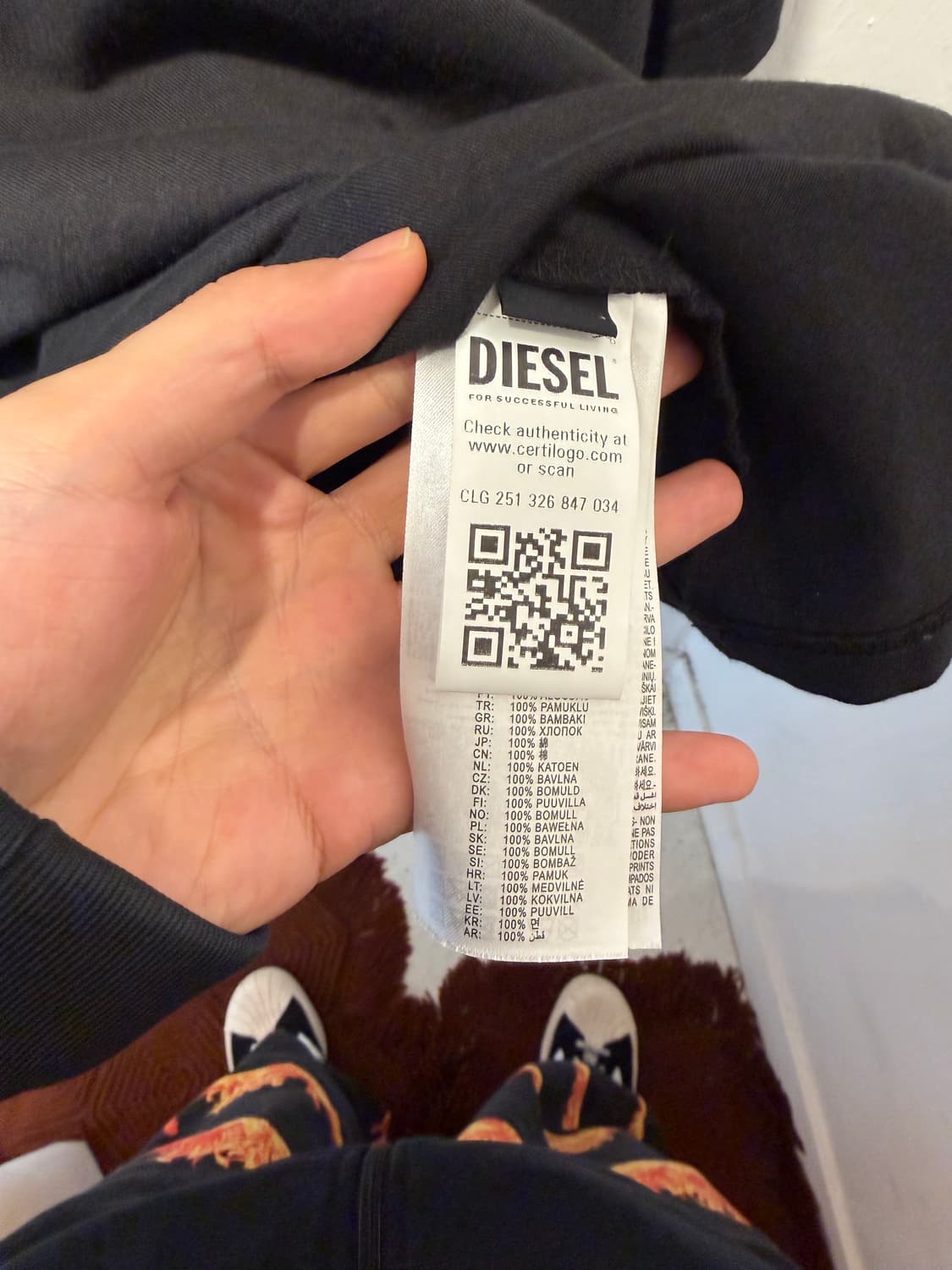 디젤 맥시 오발 D자수 반팔티셔츠 상품이미지4