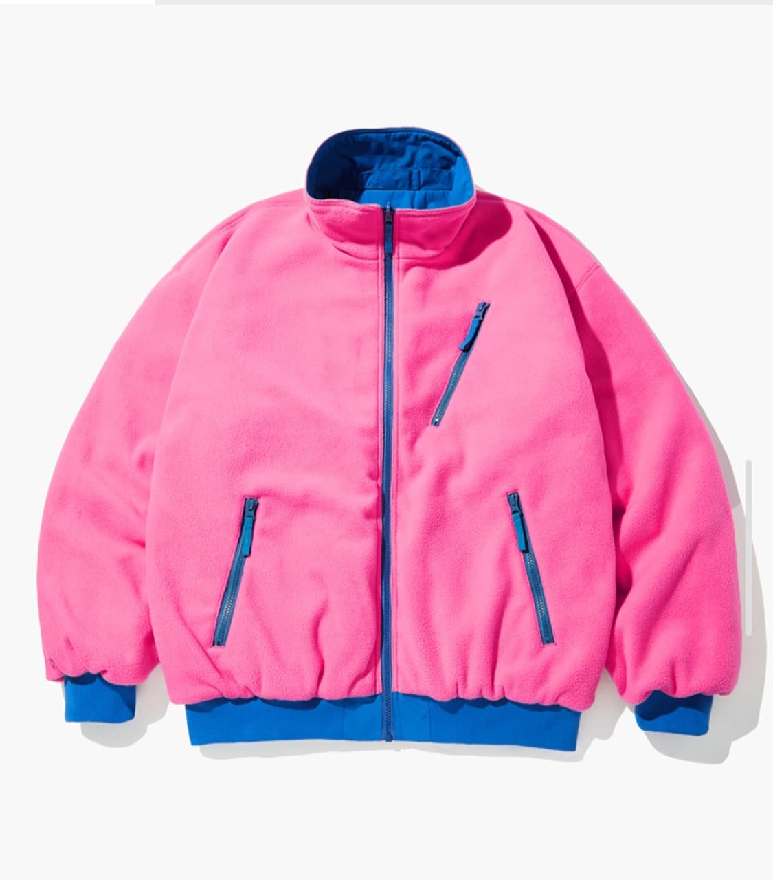 아웃스탠딩 리버시블 후리스 점퍼 블루핑크 상품이미지5