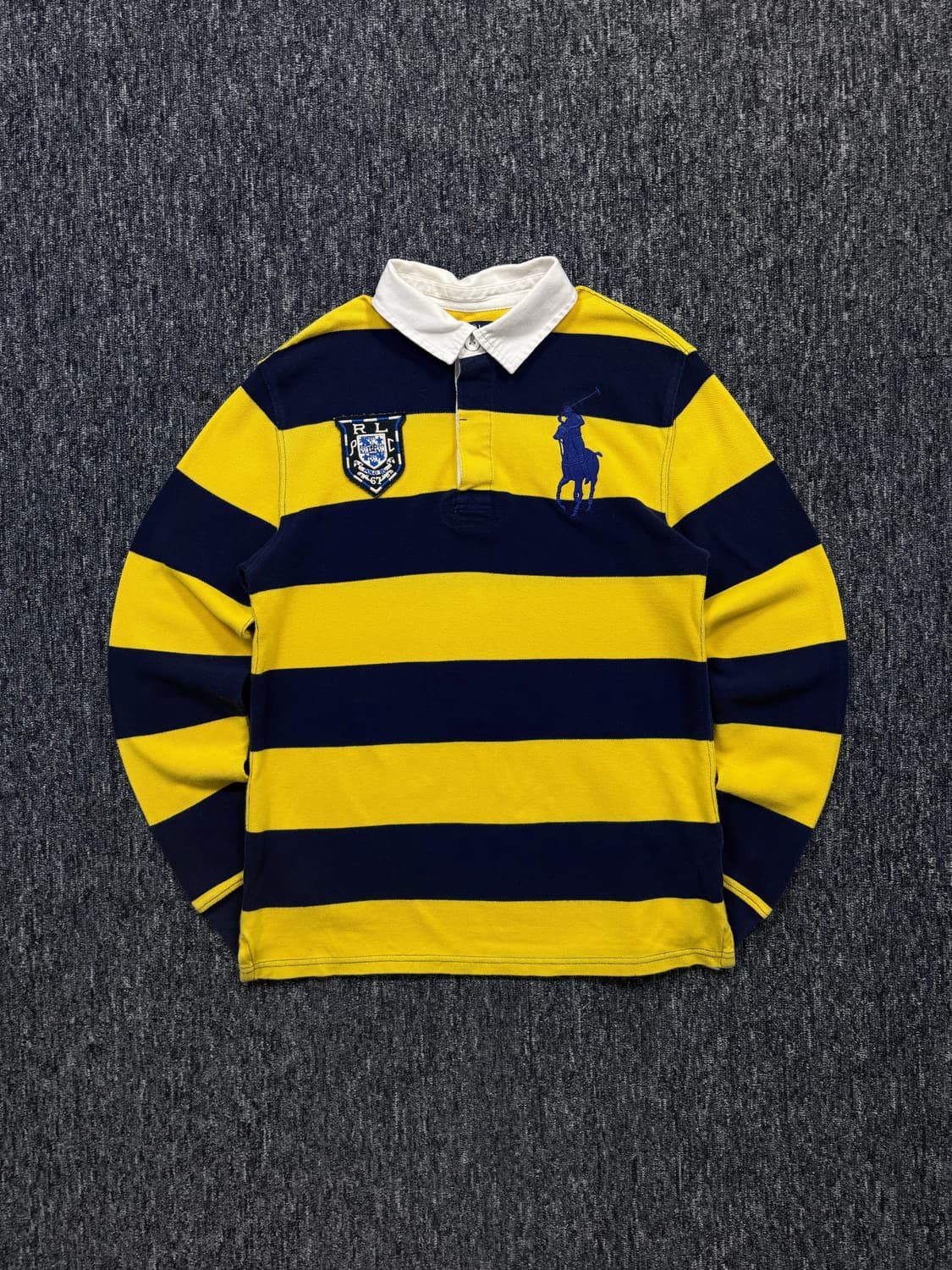 폴로 옐로우 네이비 스트라이프 꿀벌 럭비티 상품이미지4