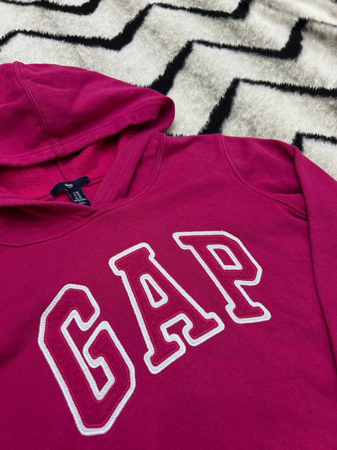 [XS]GAP 로고 후드/핑크/기모 상품이미지1