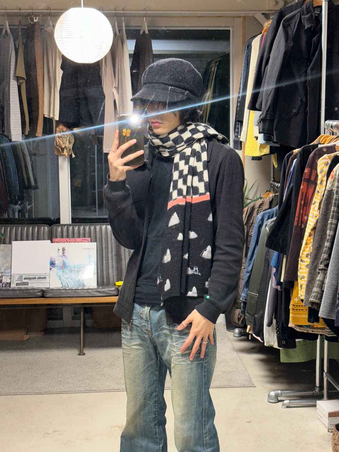 츠모리 치사토 체커보드 머플러 상품이미지3