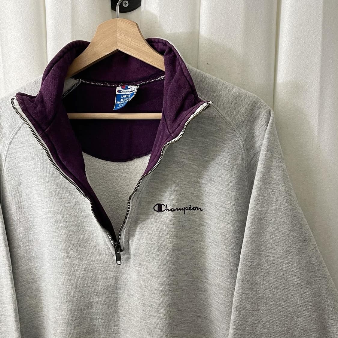 챔피온 그레이 반집업 맨투맨 상품이미지3