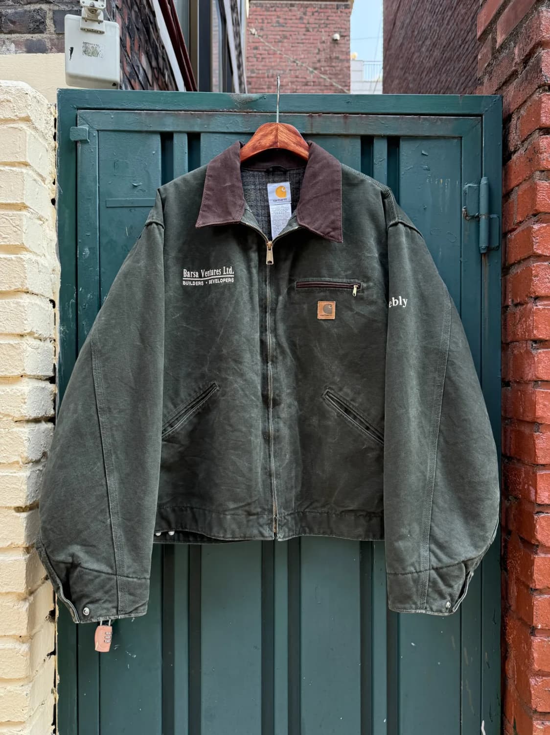 [2XL]칼하트 USA J97 디트로이트 모스그린 워크 자켓 상품이미지1