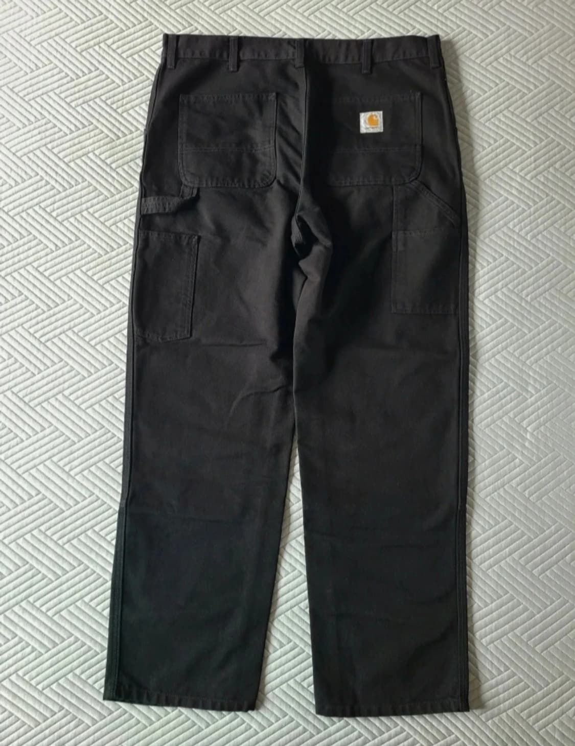 칼하트WIP 더블 니 팬츠 디어본 블랙 린스드 W36 L32 상품이미지2