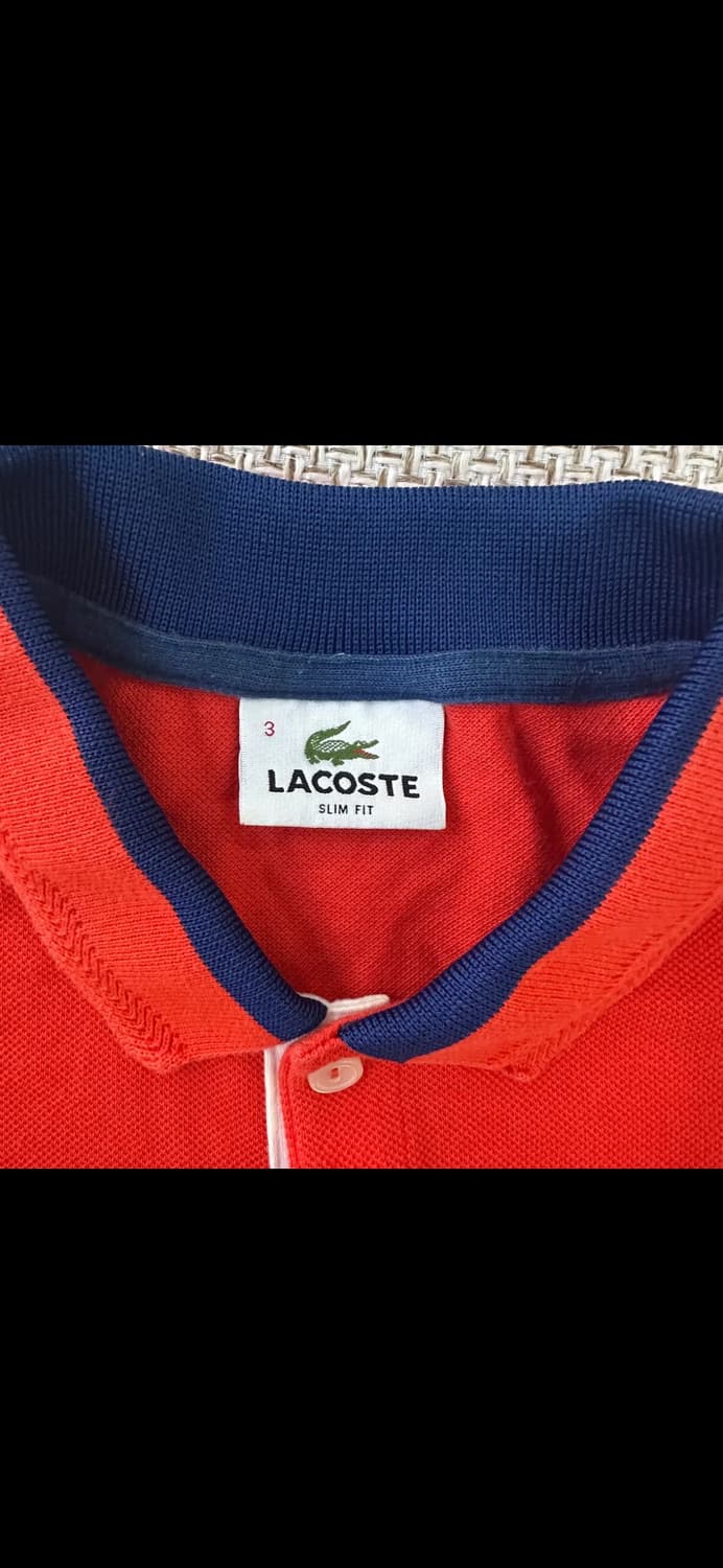 라코스테 빨간색 슬림핏 카라티 95 상품이미지2