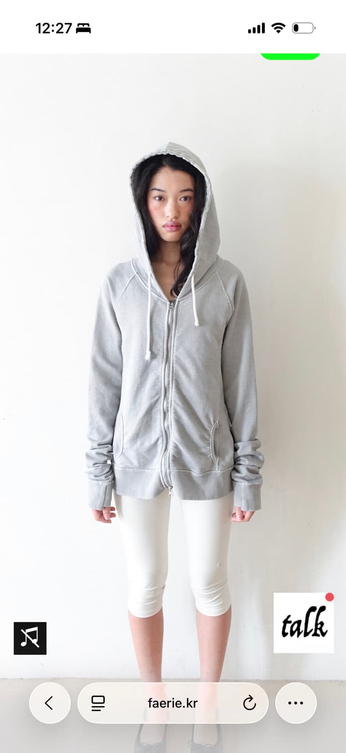 샵페어리 washed lily hoodie grey 상품이미지1
