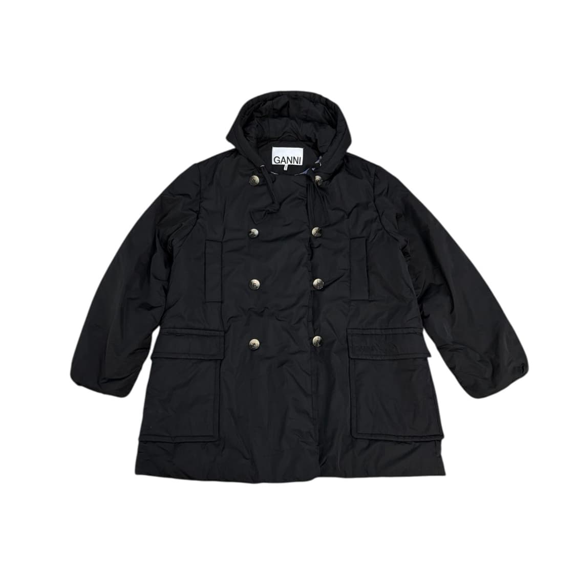 가니 더블브레스트 쉘 후드 코트 상품이미지1