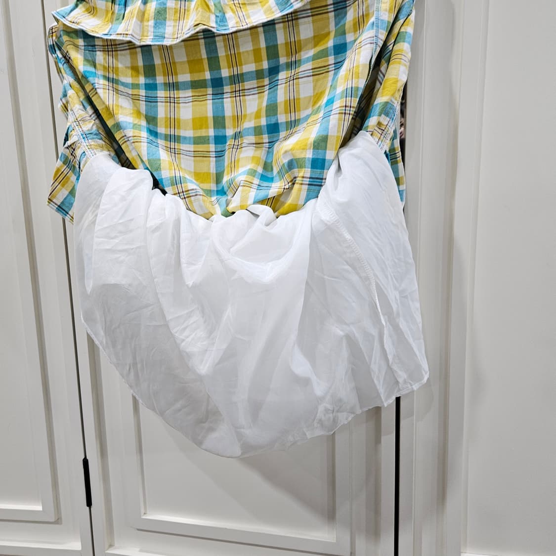 옐로우/블루 체크 끈 원피스 상품이미지7