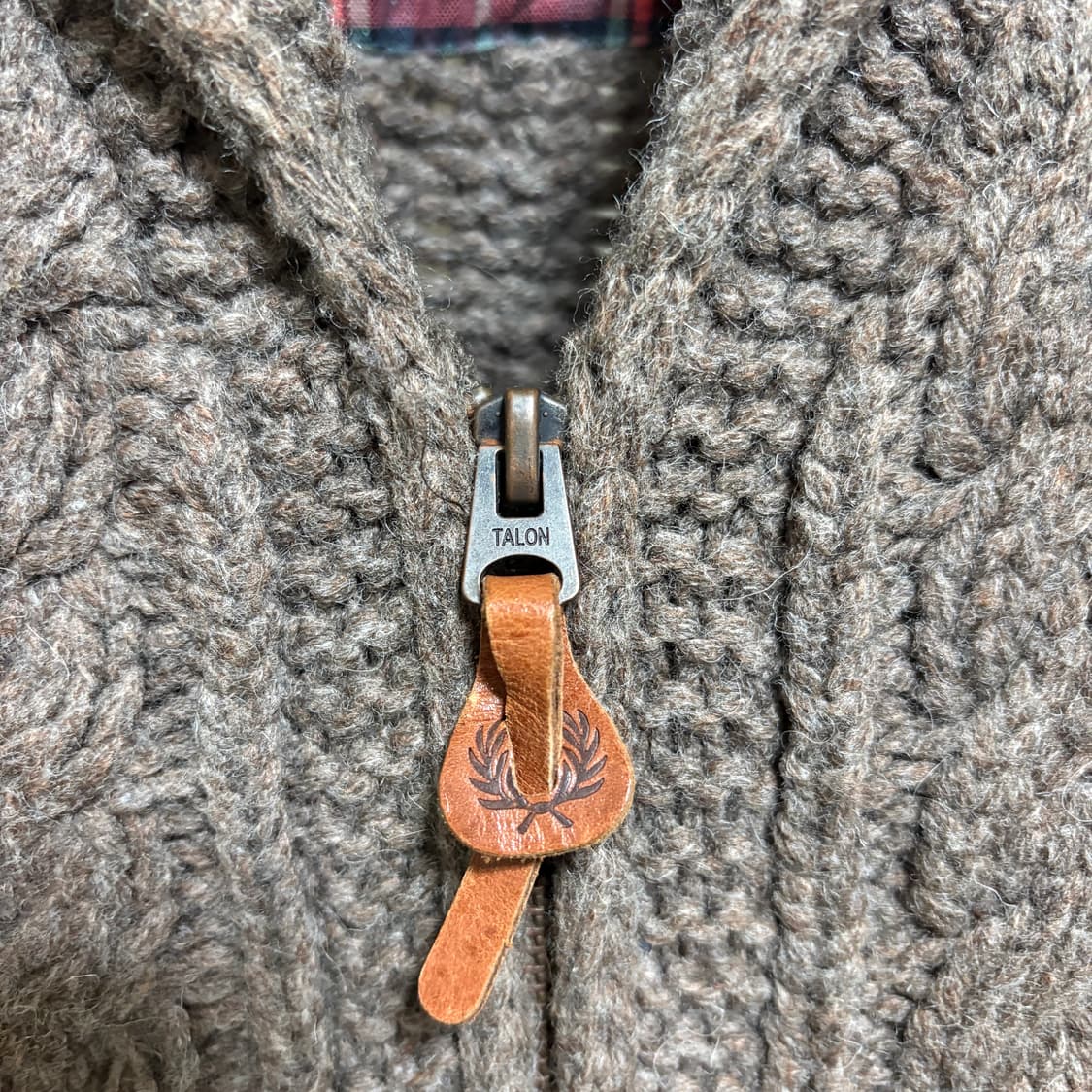 프레드페리 피셔맨 케이블 숄카라 집업 가디건 / 브라운, S 상품이미지5