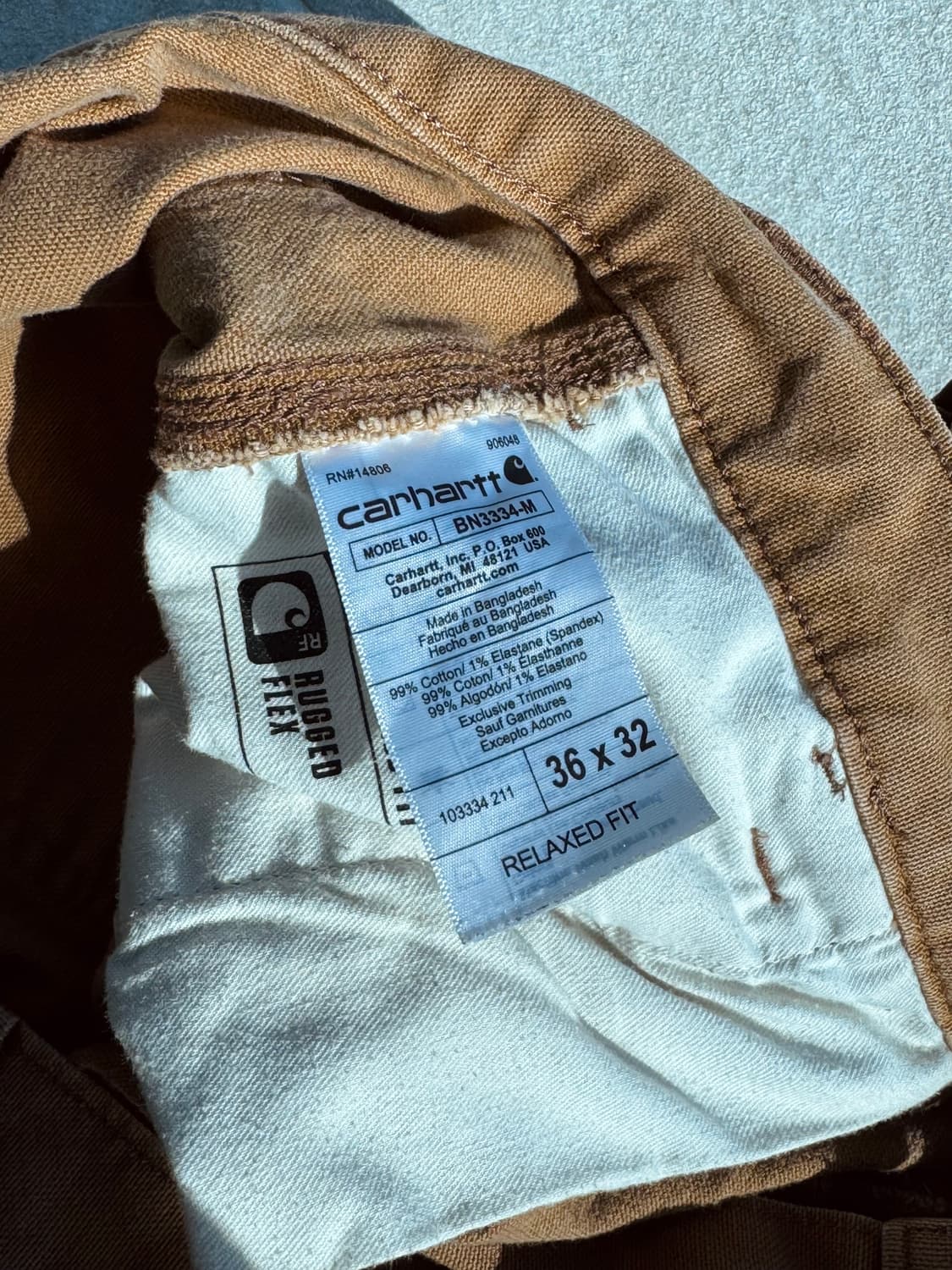 칼하트 더블니 팬츠 36x32 BN3334 상품이미지7