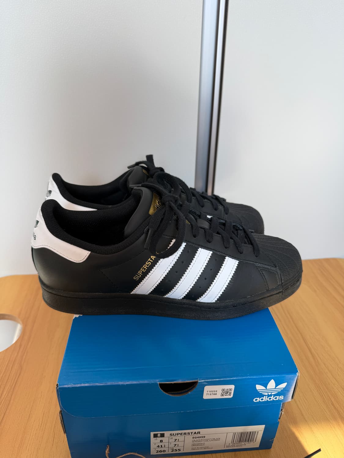 아디다스 슈퍼스타 블랙 화이트 260 상품이미지4
