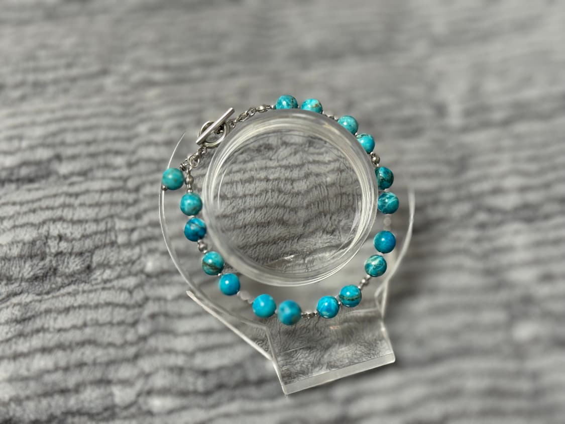 (TYPE-B) 천연석 아프리카 터키석 고급 원석팔찌 상품이미지3