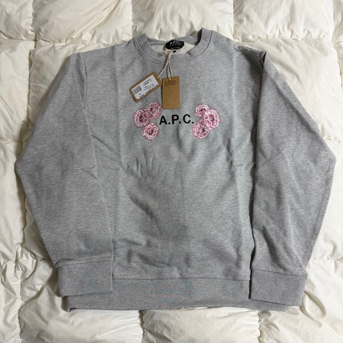 (XL) A.P.C. 아페쎄 플라워 프린트 맨투맨 그레이 상품이미지1