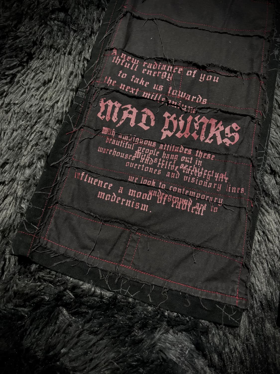 Mad Punks 거미줄 프린팅 스컬 패치 부츠컷 팬츠 상품이미지4