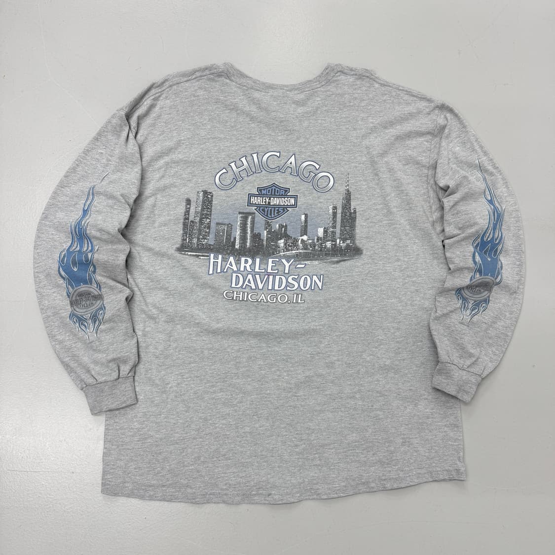 할리데이비슨 00s 블루 플레임 불꽃 롱슬리브 상품이미지7