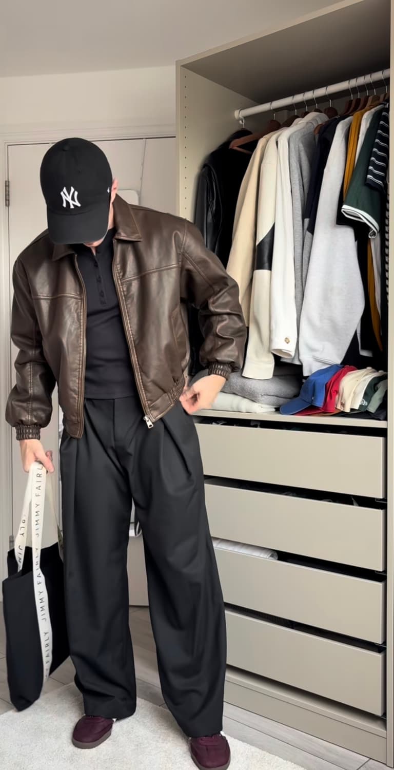 크롭 레더 자켓 상품이미지1