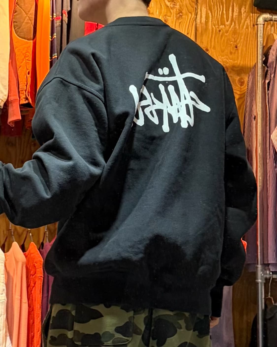 XL 스투시 빅로고 베이직 코튼 맨투맨 상품이미지1