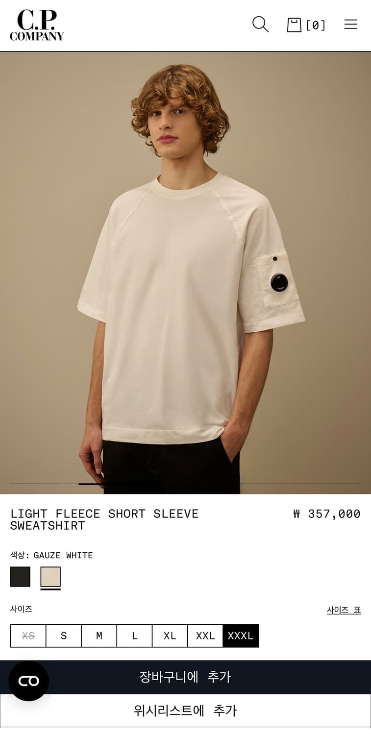 105/ CP컴퍼니 헤비코튼 렌즈와펜 반팔 상품이미지1