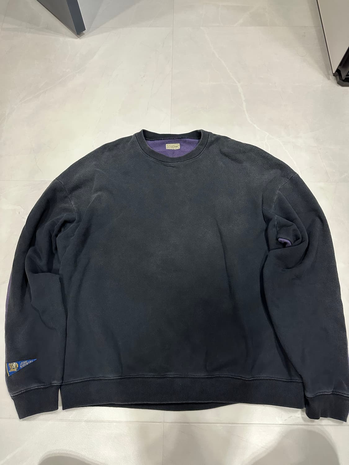 [F]캐피탈 본 투톤 스웻셔츠 블랙/퍼플 상품이미지4