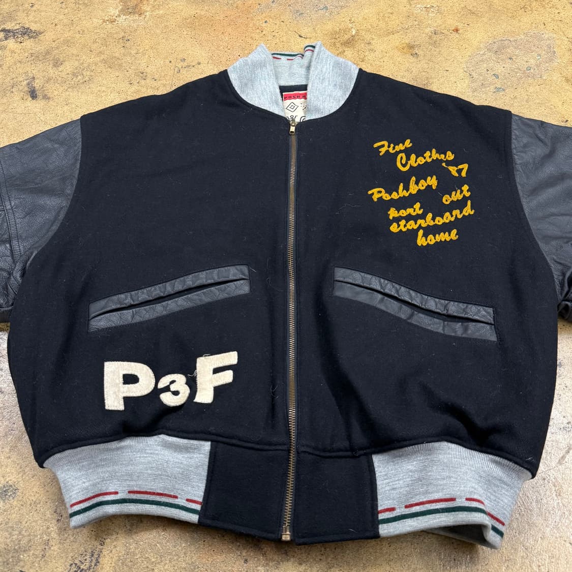 [ 정품/F ] 80s POSHBOY 빈티지 울 레더 바시티 자켓 상품이미지3