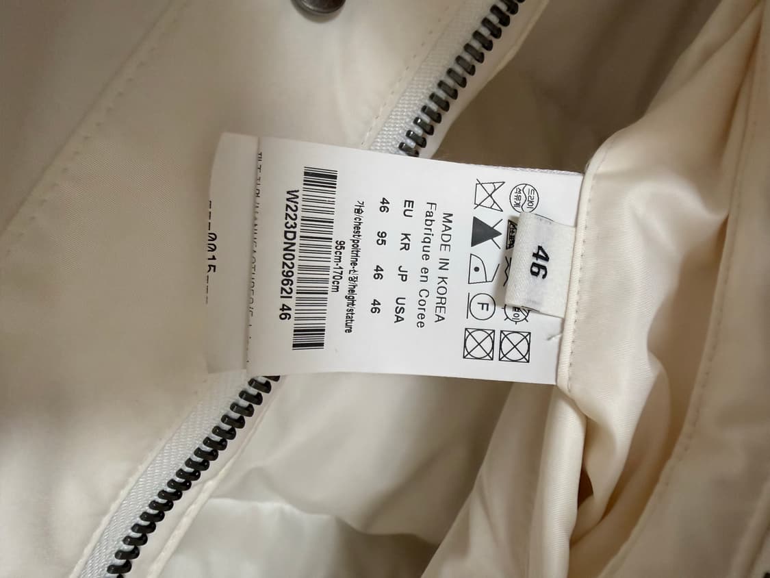 (46) 22fw 우영미 하이넥 구스다운 패딩 점퍼 아이보리 상품이미지3