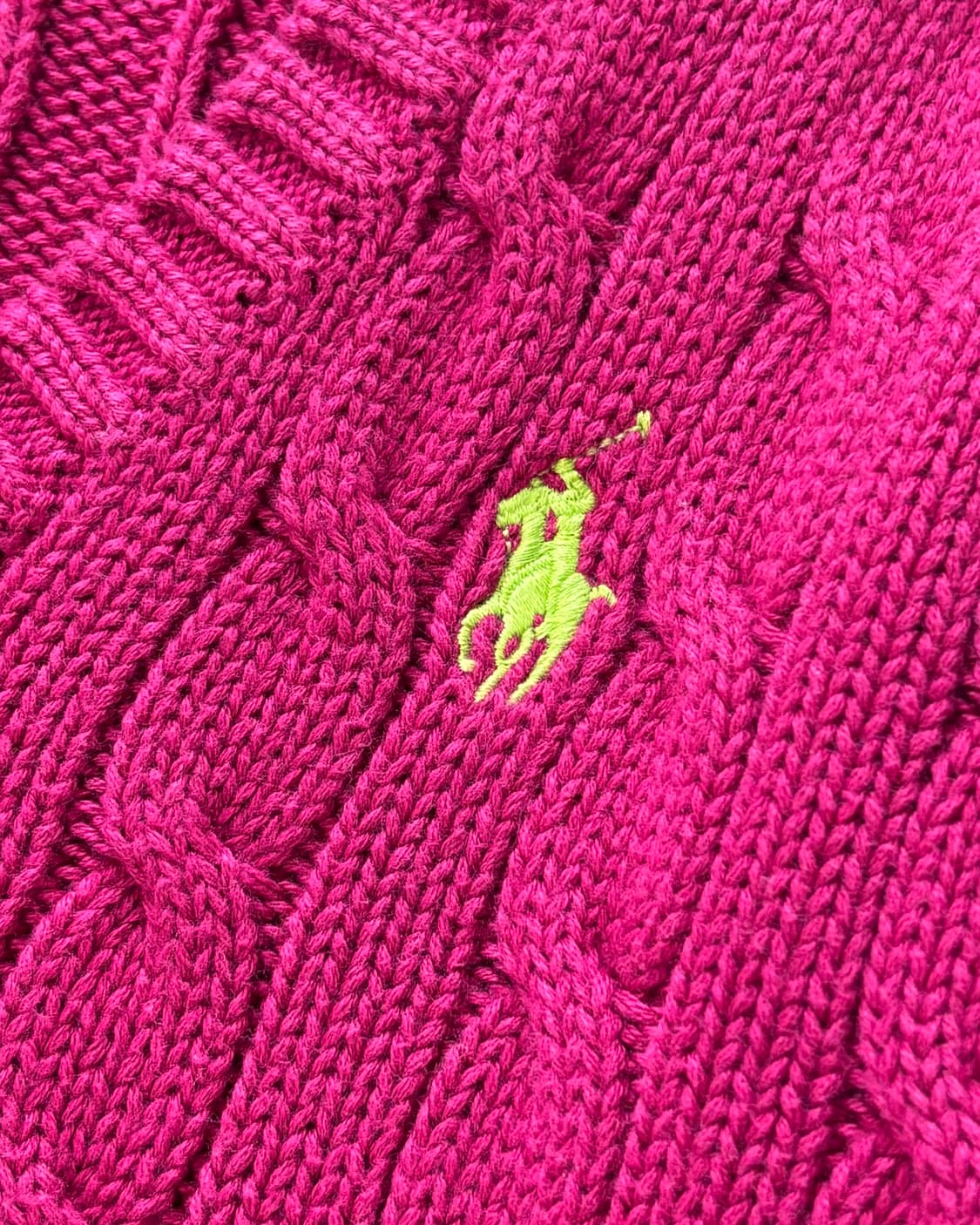 Polo 랄프로렌 코튼 마젠타핑크 케이블 브이넥 니트 상품이미지6