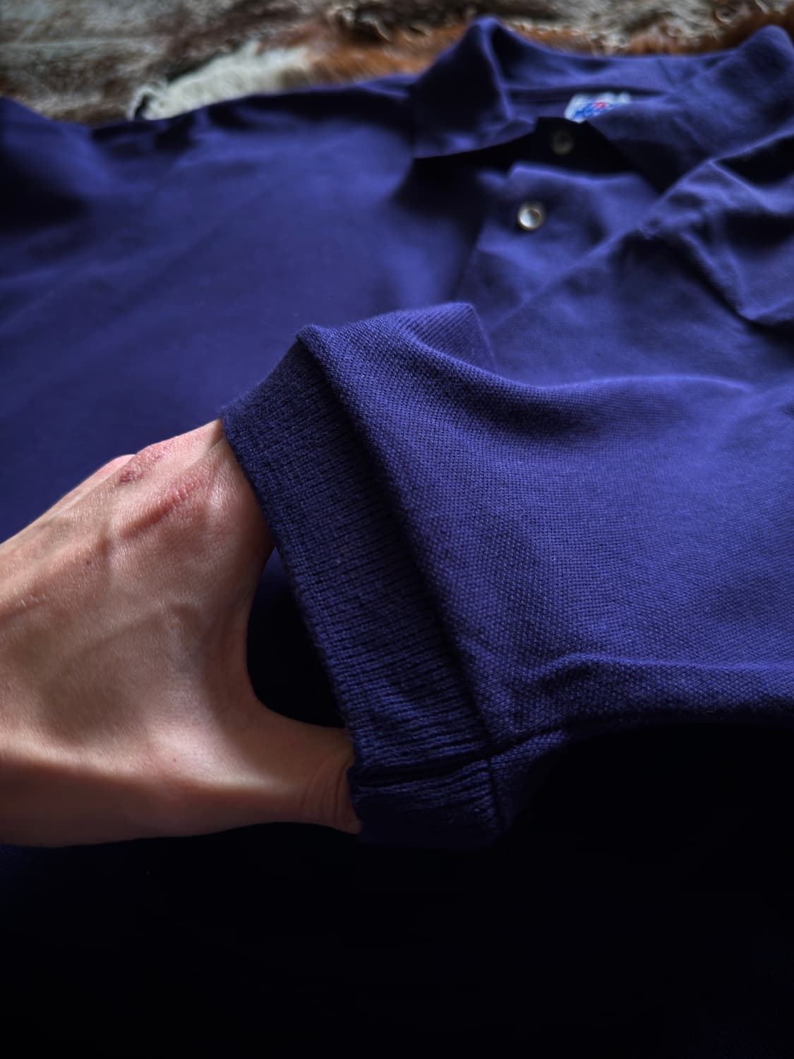 80s USA Hanes Navy polo T-shirt 상품이미지5