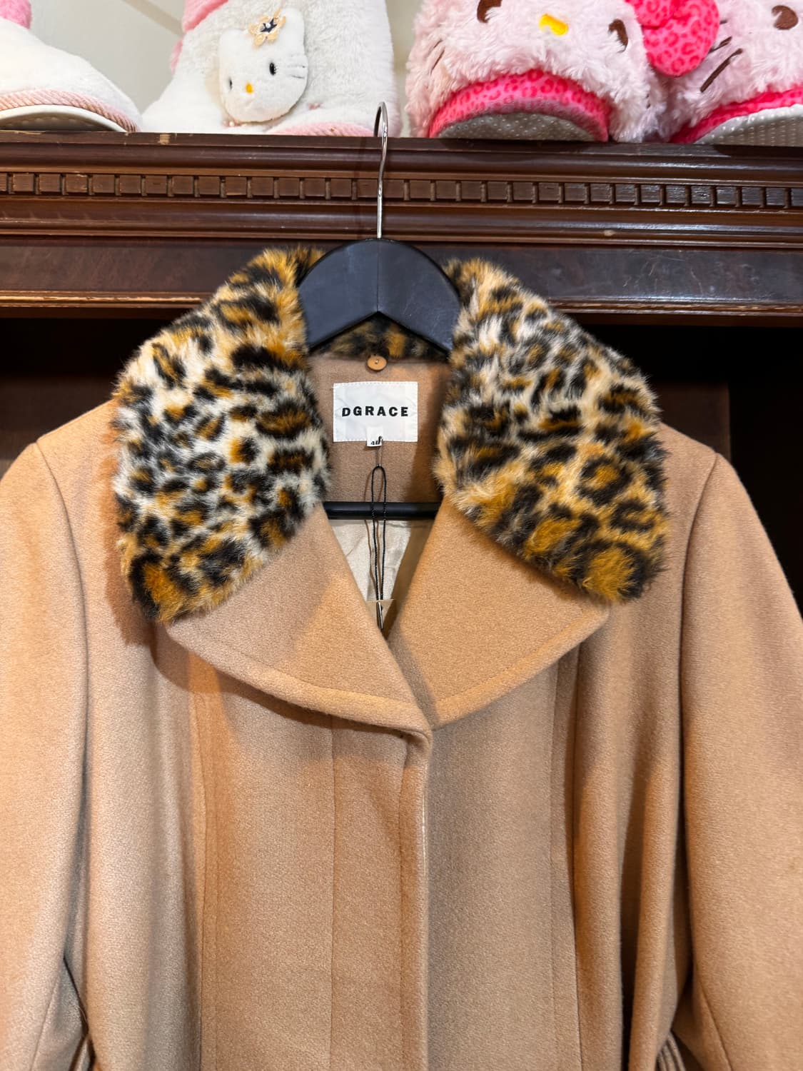 레오파드 퍼 트림 코트 상품이미지2