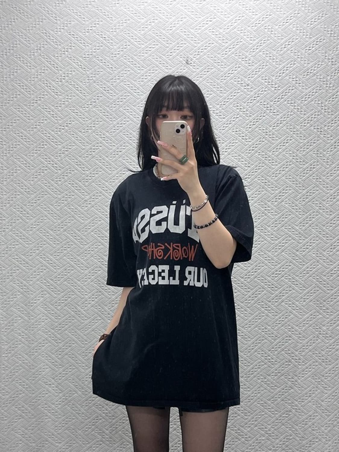스투시X아워레가시 캐주얼 스트릿 펑크 프린팅 반팔티 L C12227 상품이미지2