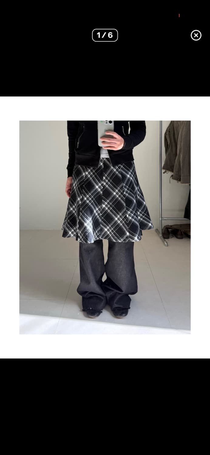 피쉬룸 빈티지 빈티지 체크 울스커트/ 구매가 32,000 상품이미지1