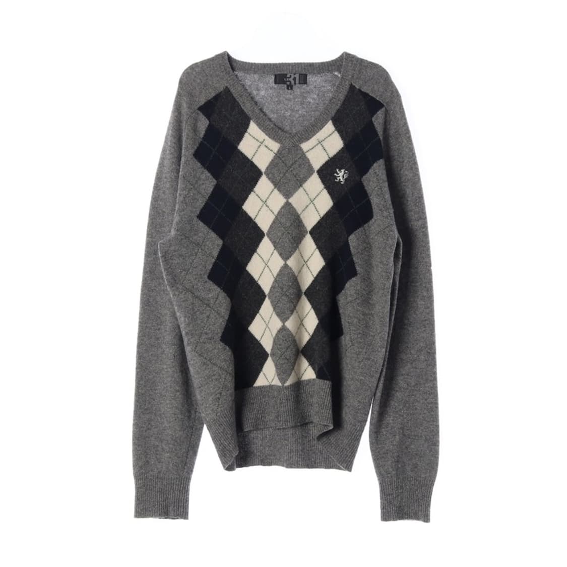 LE31 뉴울 빈티지 아가일 니트 L 상품이미지1