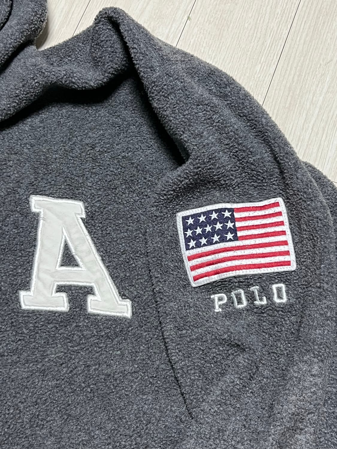 90s폴로스포츠 USA빅로고 후리스후드티셔츠 L 상품이미지3