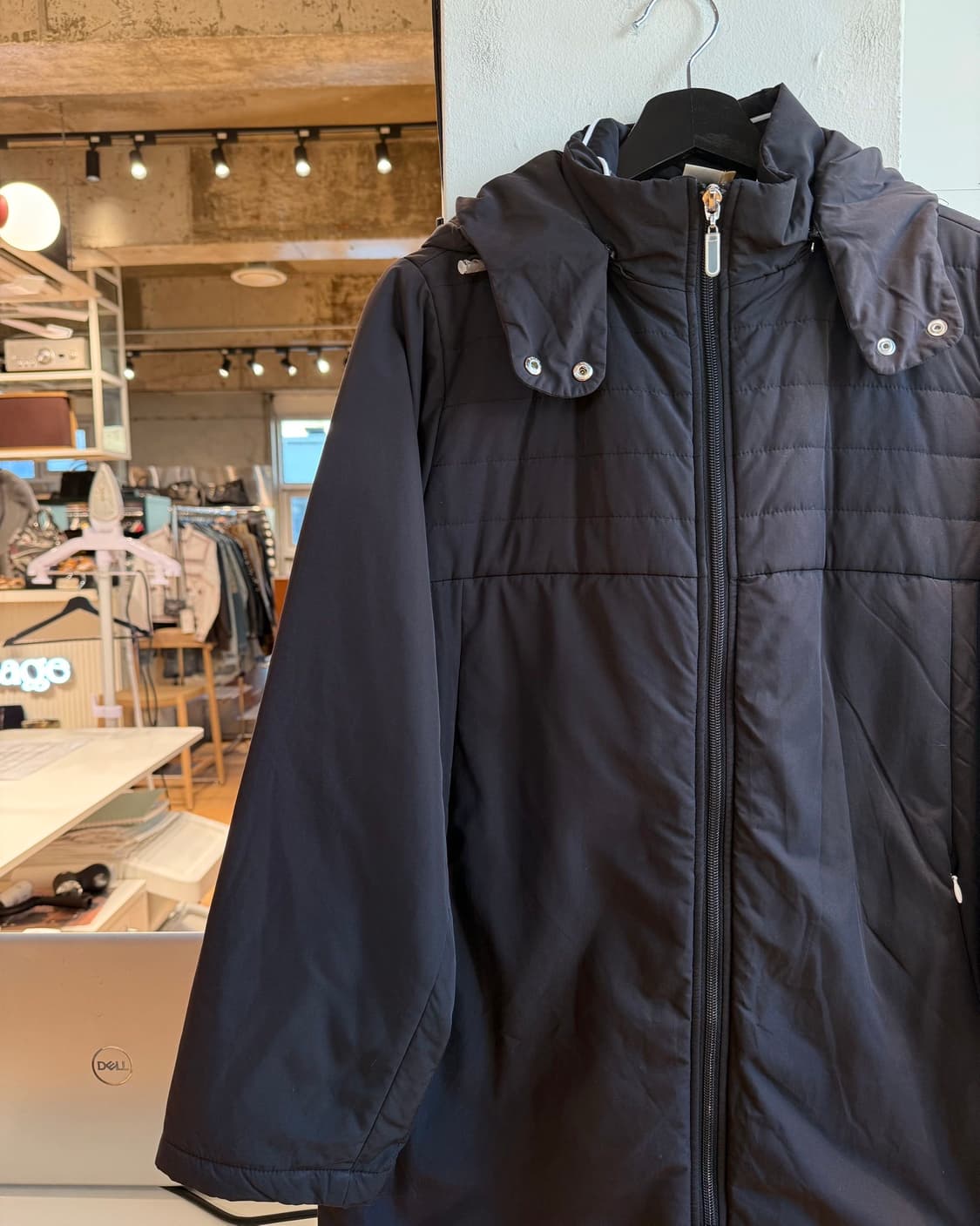 쿠레쥬 스포츠 블랙 다운 롱 점퍼 상품이미지4