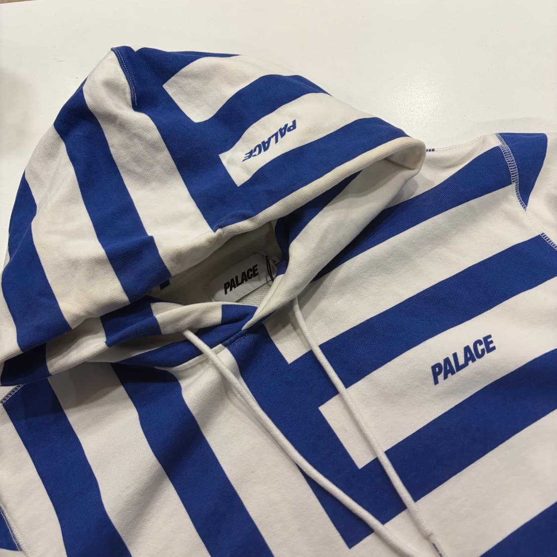 [L] 17ss 팔라스 스트라이프 후드티 블루 화이트 B876 상품이미지3
