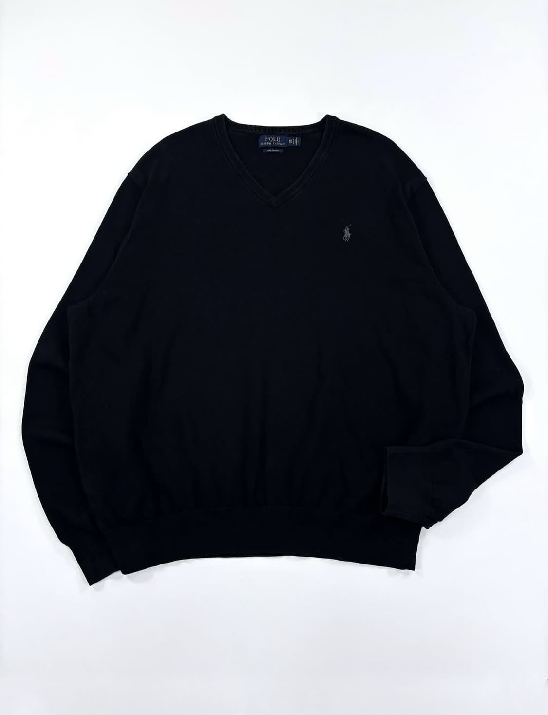 폴로 랄프로렌 브이넥 피마코튼 블랙 니트 상품이미지1