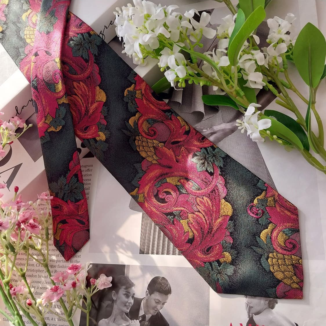 세루티 1881 실크 자카드 패턴 넥타이 9.4cm A+등급 K1962 상품이미지4