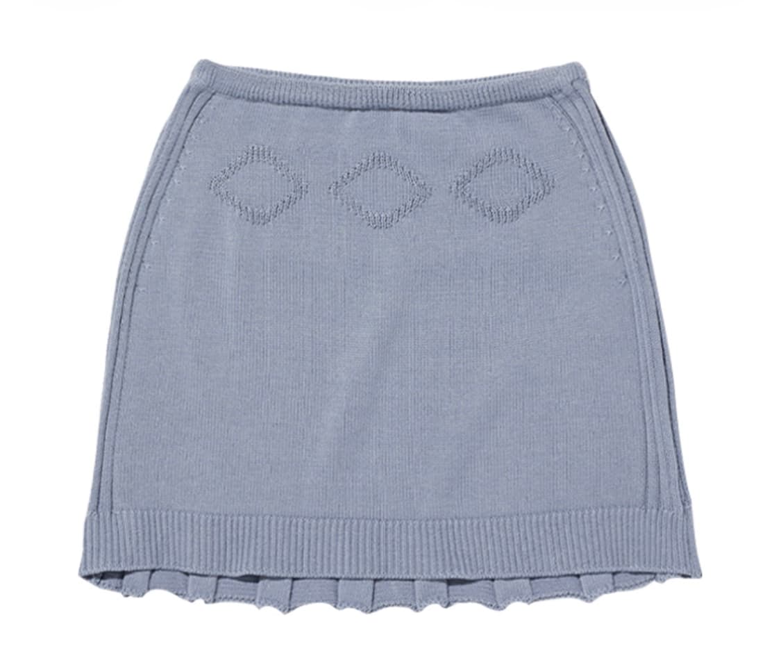 미스치프 롬버스 니트 스커트 블랙 상품이미지3