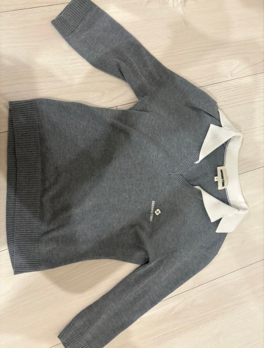 슈슈통 카라 니트 그레이  6사이즈 상품이미지2