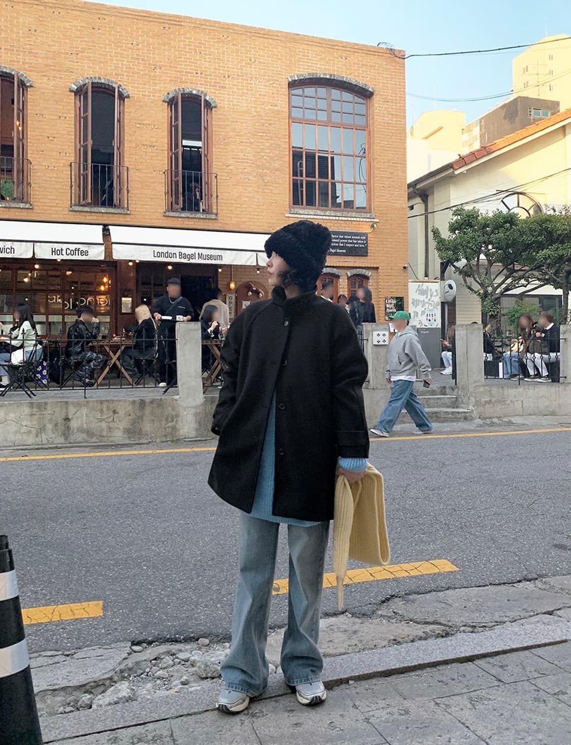 새거)프롬비기닝 헤더링 울 하프코트 발마칸 코트 미스치프 꼼데 코이세이오 상품이미지1