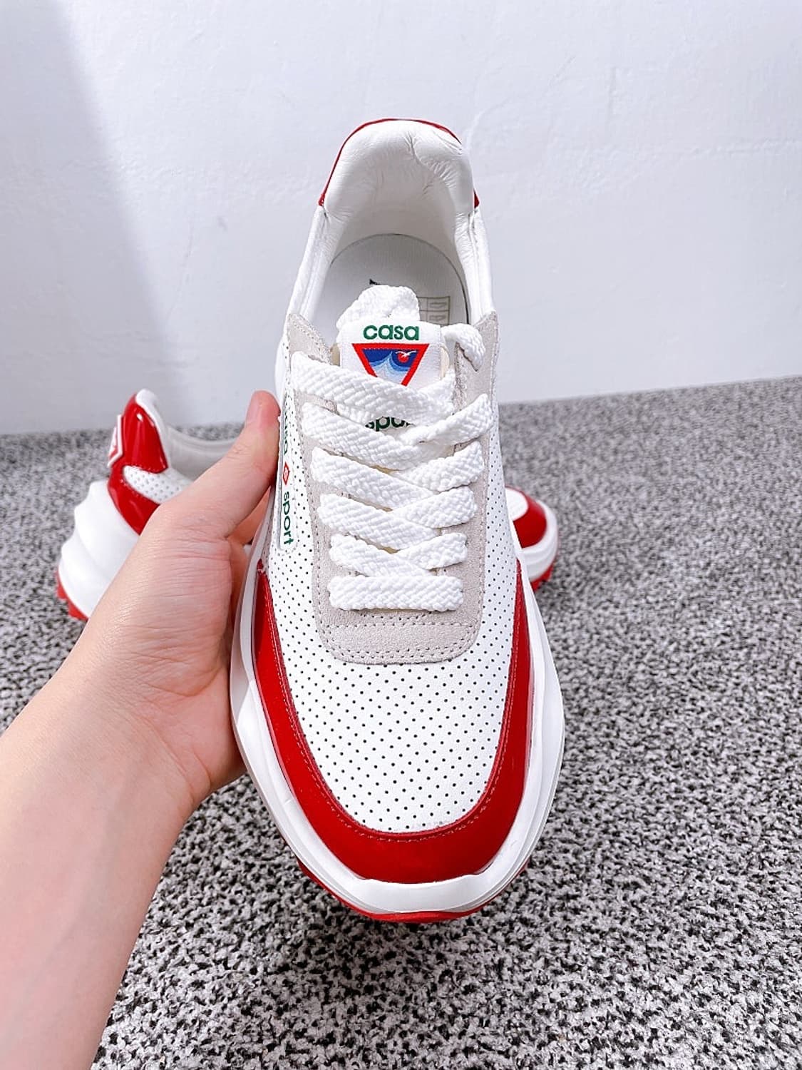 (정품/새상품) 카사블랑카 공용 아틀란티스 화이트 레드 스니커즈 상품이미지6