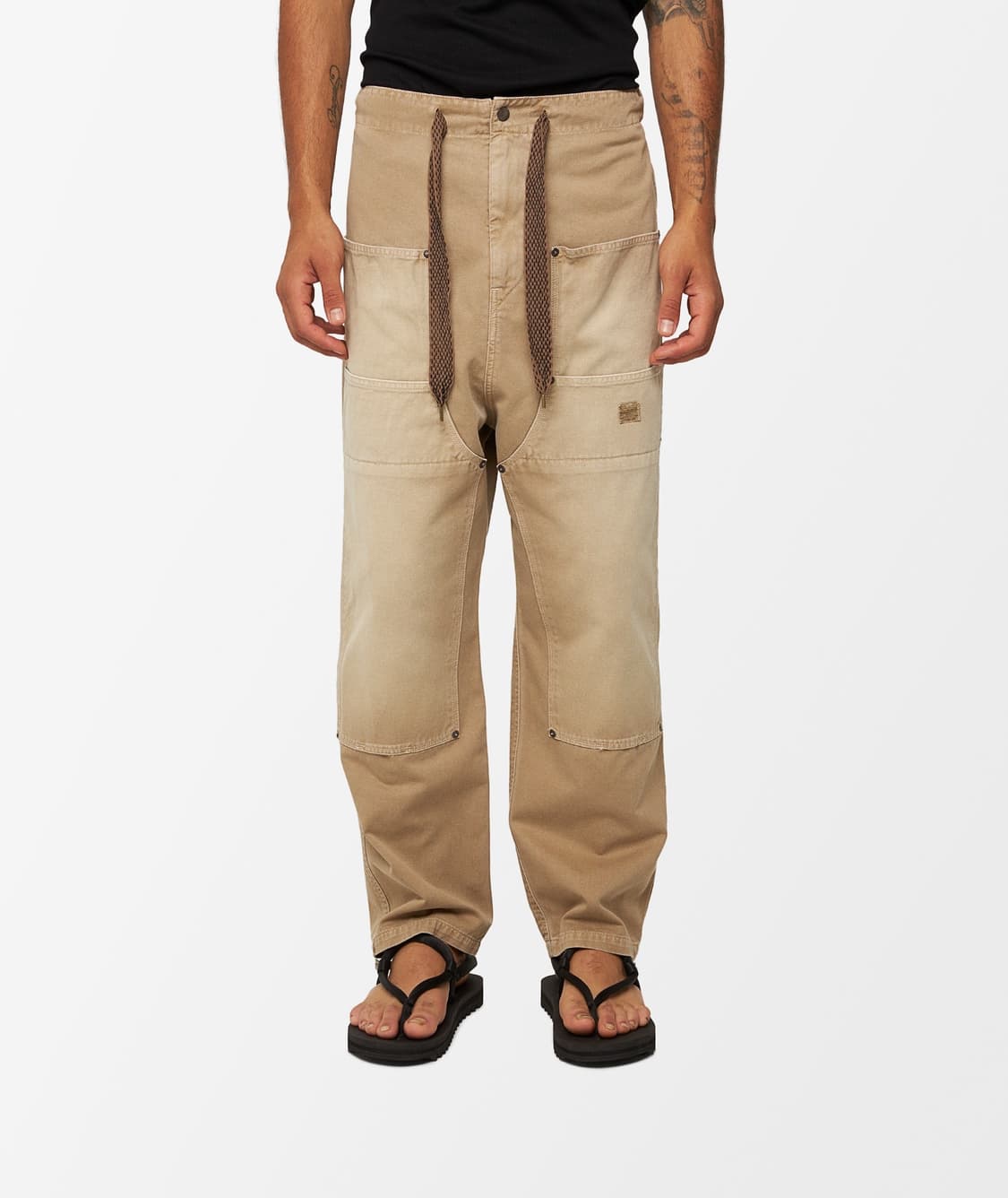 [3] 캐피탈 kapital 카츠라기 W 니 이지 팬츠 베이지 상품이미지2