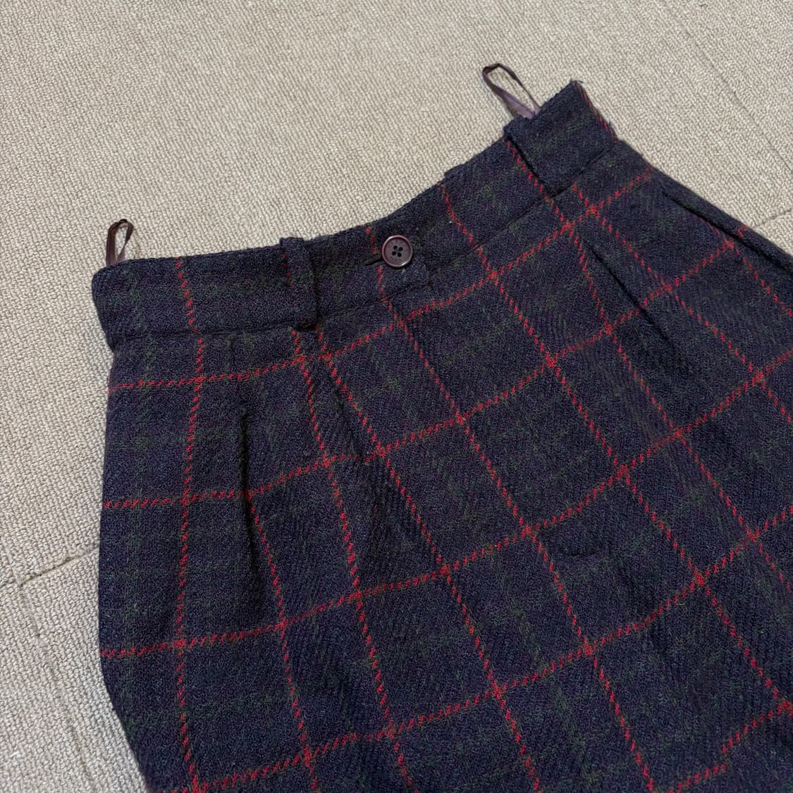 hermes 에르메스 빈티지 우먼스 하이웨스트 체크 슬랙스  상품이미지2