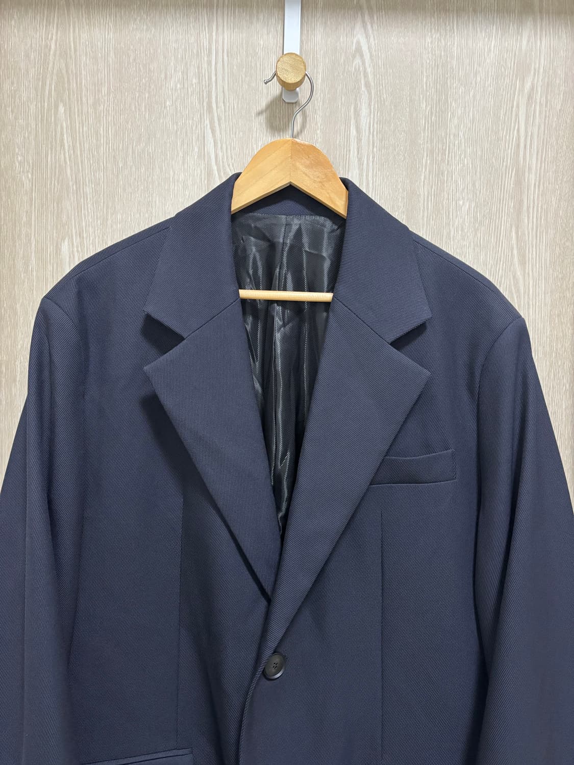 새상품)솔리드옴므 오버사이즈드 울 블레이저 자켓48/네이비 상품이미지2