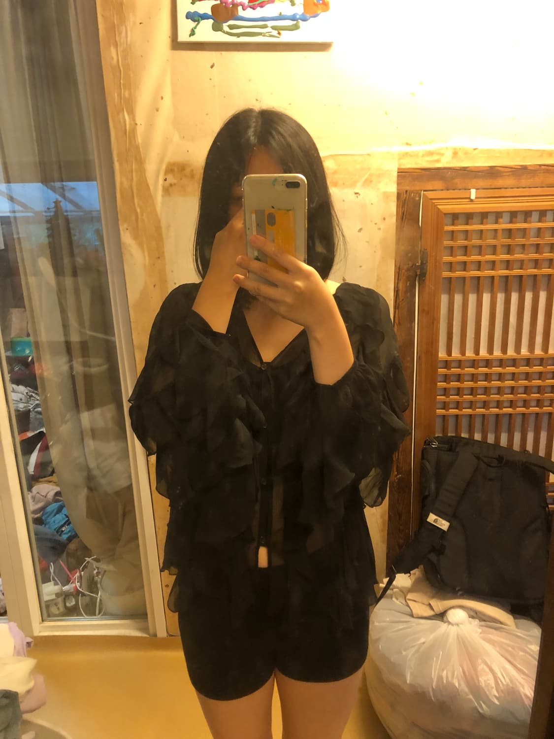 자라 블라우스 아이보리,블랙 상품이미지1